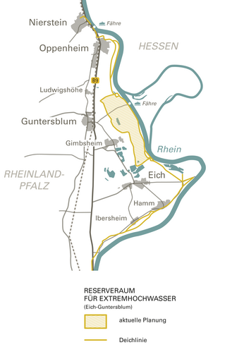 Kartendarstellung mit geplanten Reserveflächen